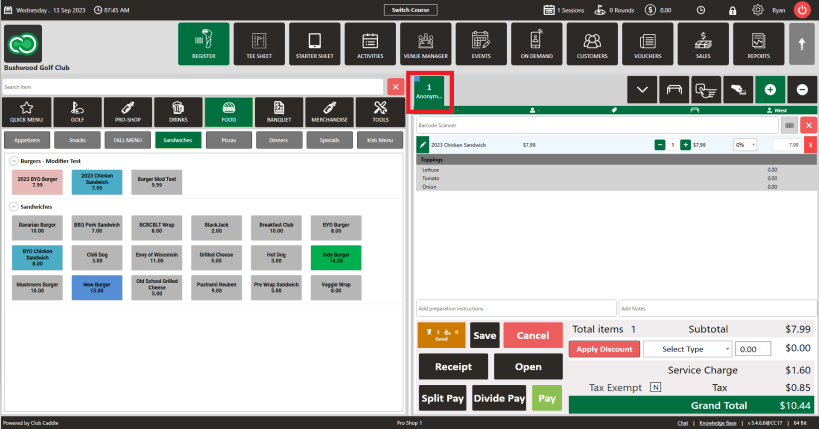 Register : Employee Tab Identification