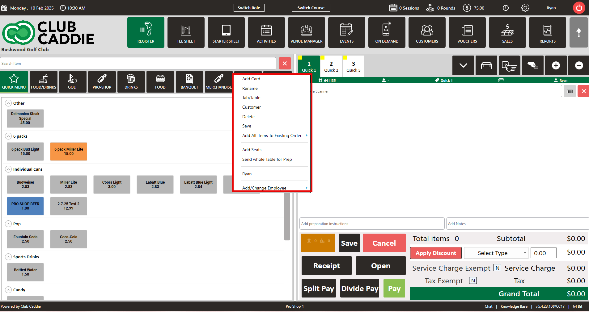 Quick Register App Register : Quick Tabs