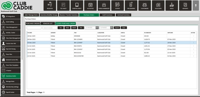 Saving the receiving transaction so on-hand quantities update