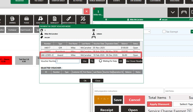 Applying Awards at checkout