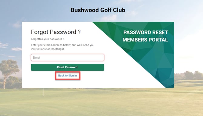 Returning to the Member Portal sign-in screen