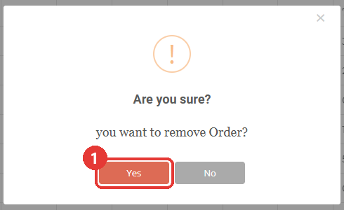 The confirmation box after clicking Remove on a pull tab row