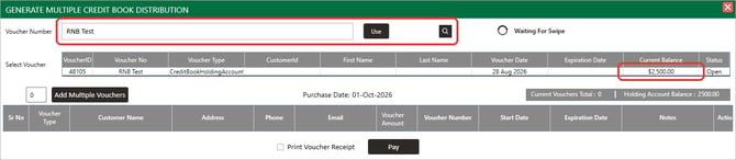 GENERATE MULTIPLE CREDIT BOOK DISTRIBUTION with a Holding Account selected