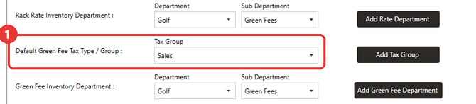 Tee Sheet Settings with the Default Green Fee Tax Type / Group setting