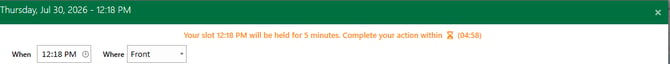 Hold countdown banner in the tee sheet booking window (staff side)